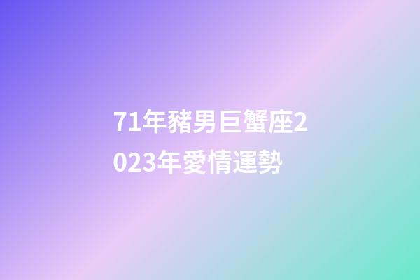 71年豬男巨蟹座2023年愛情運勢-第1張-星座運勢-玄機派