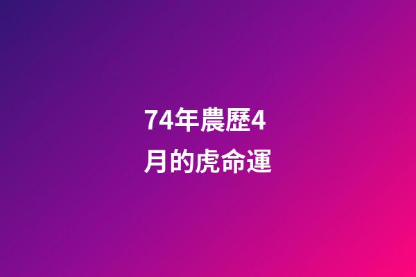 74年農歷4月的虎命運(虎叔 第七十四章 第四集)-第1張-觀點-玄機派