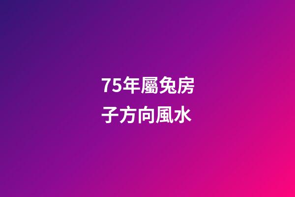 75年屬兔房子方向風水