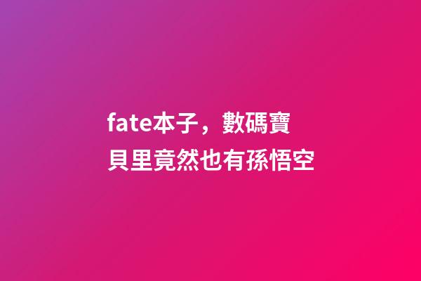 fate本子，數碼寶貝里竟然也有孫悟空-第1張-觀點-玄機派