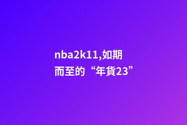 nba2k11,如期而至的“年貨23”-第1張-觀點-玄機派