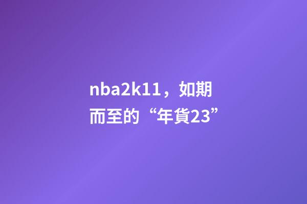 nba2k11，如期而至的“年貨23”-第1張-觀點-玄機派