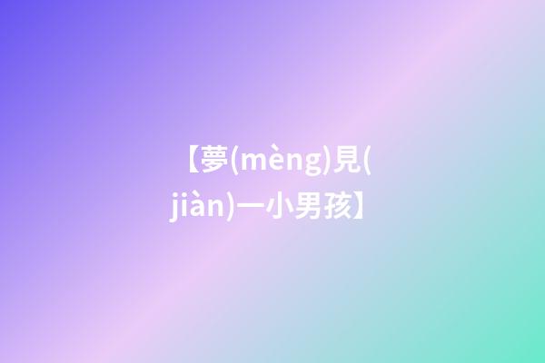 【夢(mèng)見(jiàn)一小男孩】