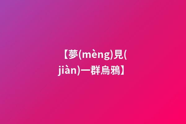 【夢(mèng)見(jiàn)一群烏鴉】