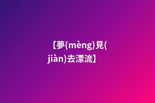 【夢(mèng)見(jiàn)去漂流】