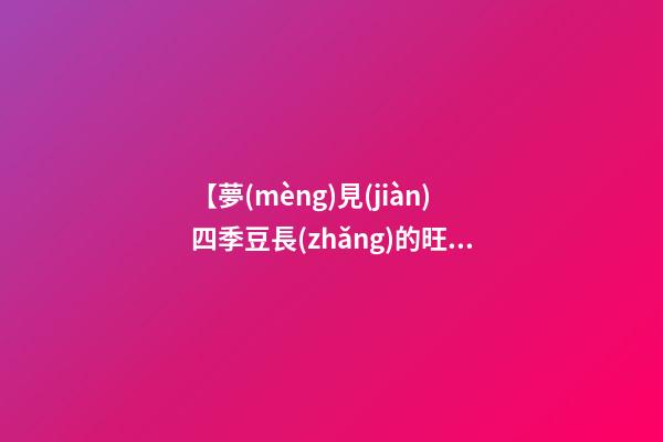 【夢(mèng)見(jiàn)四季豆長(zhǎng)的旺盛】