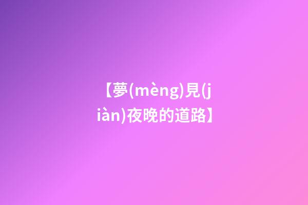 【夢(mèng)見(jiàn)夜晚的道路】