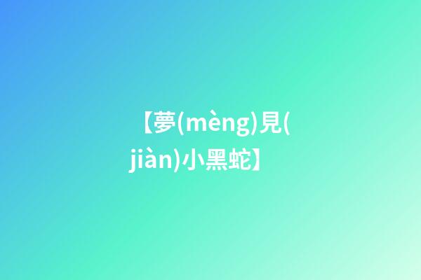 【夢(mèng)見(jiàn)小黑蛇】