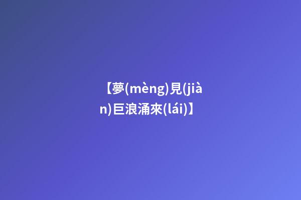 【夢(mèng)見(jiàn)巨浪涌來(lái)】