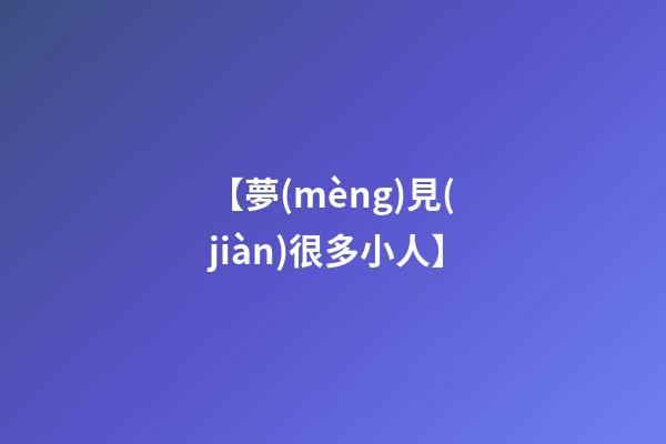 【夢(mèng)見(jiàn)很多小人】