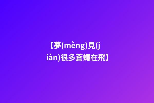【夢(mèng)見(jiàn)很多蒼蠅在飛】