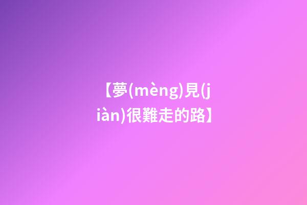 【夢(mèng)見(jiàn)很難走的路】