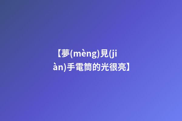 【夢(mèng)見(jiàn)手電筒的光很亮】