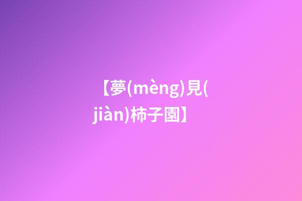 【夢(mèng)見(jiàn)柿子園】