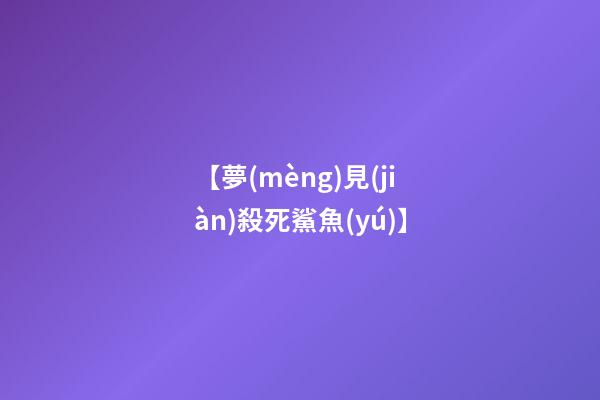 【夢(mèng)見(jiàn)殺死鯊魚(yú)】