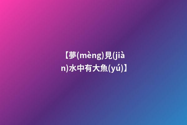 【夢(mèng)見(jiàn)水中有大魚(yú)】