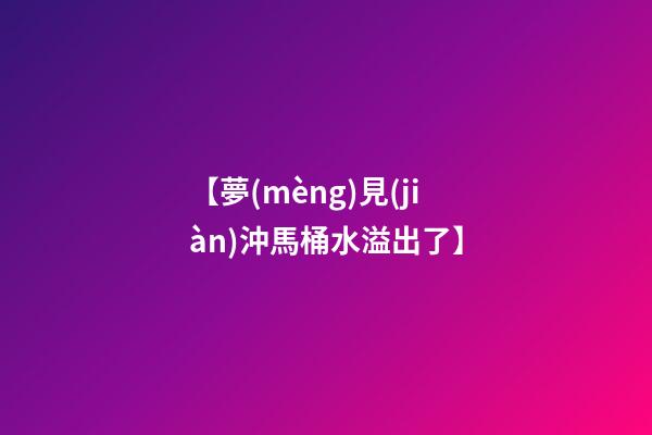 【夢(mèng)見(jiàn)沖馬桶水溢出了】