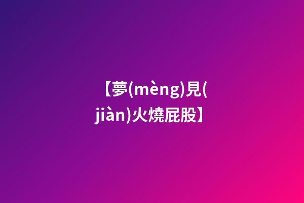 【夢(mèng)見(jiàn)火燒屁股】