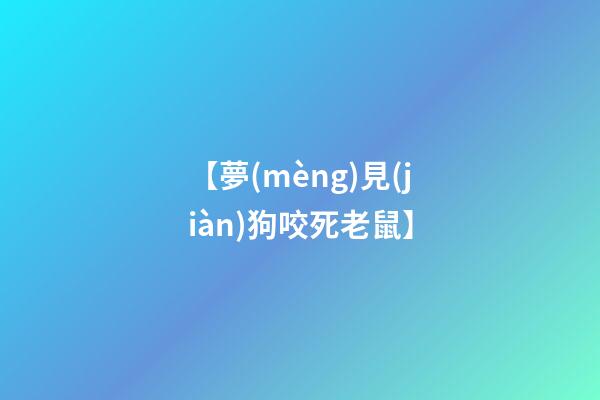 【夢(mèng)見(jiàn)狗咬死老鼠】