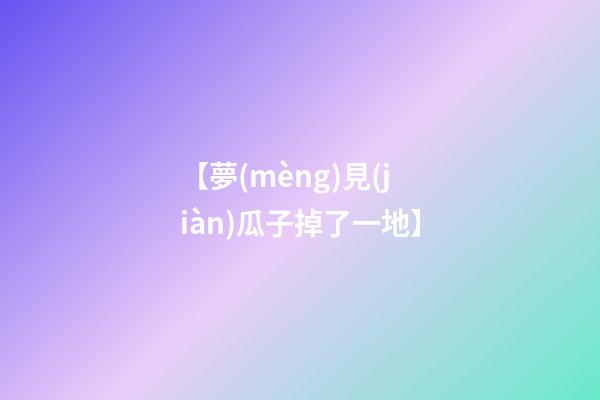 【夢(mèng)見(jiàn)瓜子掉了一地】