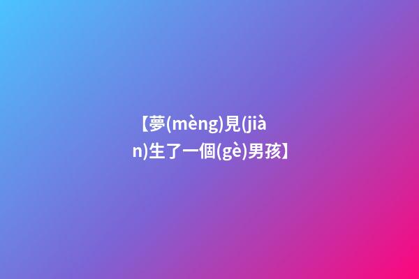 【夢(mèng)見(jiàn)生了一個(gè)男孩】