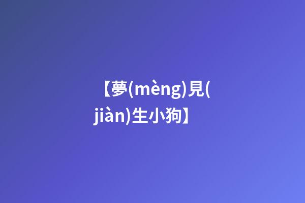 【夢(mèng)見(jiàn)生小狗】