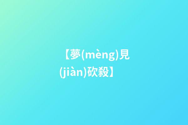 【夢(mèng)見(jiàn)砍殺】