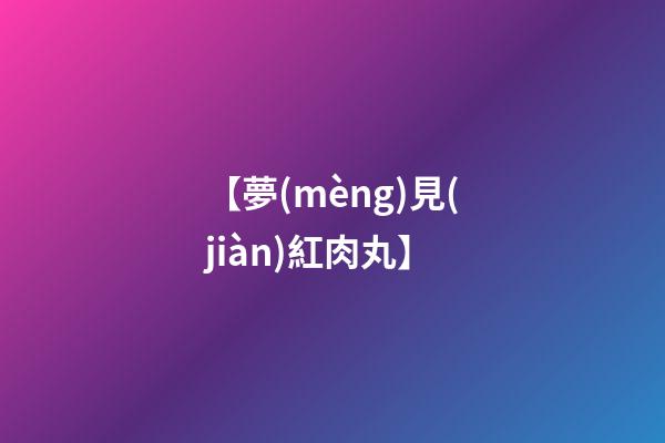 【夢(mèng)見(jiàn)紅肉丸】
