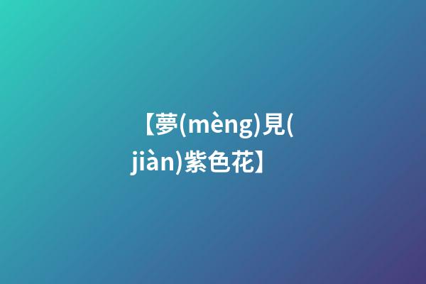 【夢(mèng)見(jiàn)紫色花】