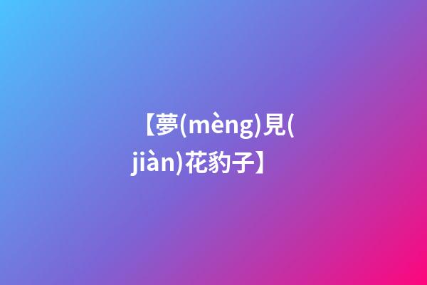【夢(mèng)見(jiàn)花豹子】