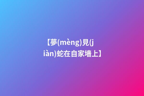 【夢(mèng)見(jiàn)蛇在自家墻上】
