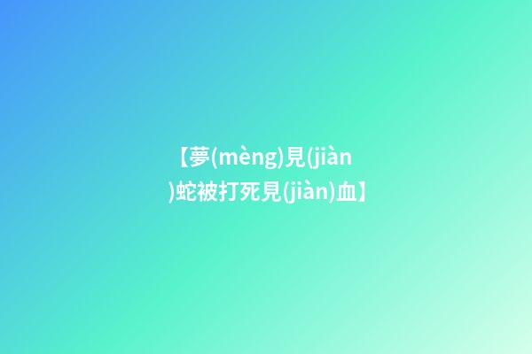 【夢(mèng)見(jiàn)蛇被打死見(jiàn)血】