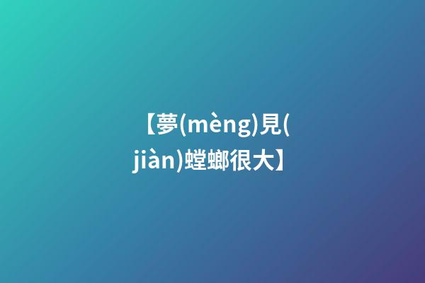 【夢(mèng)見(jiàn)螳螂很大】