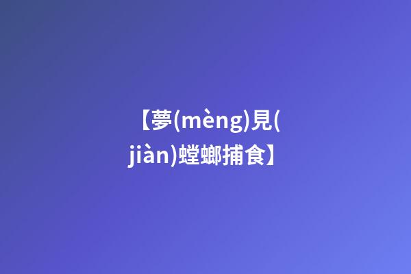 【夢(mèng)見(jiàn)螳螂捕食】
