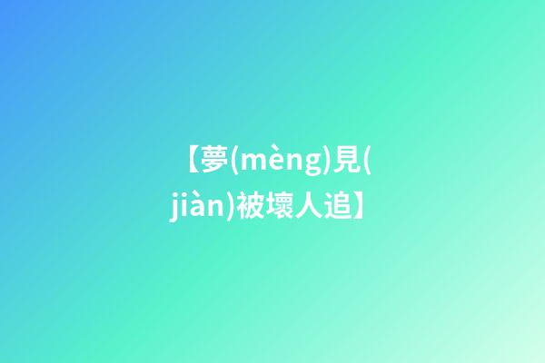 【夢(mèng)見(jiàn)被壞人追】