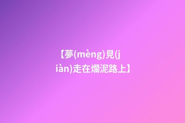 【夢(mèng)見(jiàn)走在爛泥路上】
