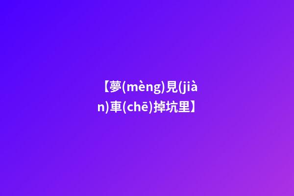 【夢(mèng)見(jiàn)車(chē)掉坑里】
