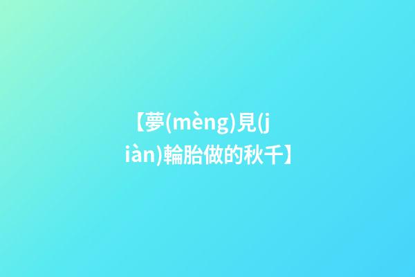 【夢(mèng)見(jiàn)輪胎做的秋千】