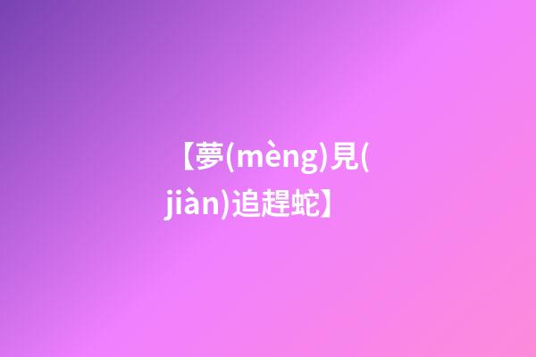 【夢(mèng)見(jiàn)追趕蛇】