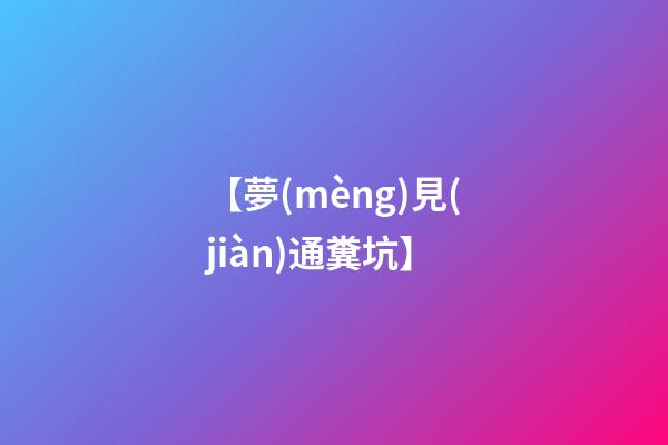 【夢(mèng)見(jiàn)通糞坑】