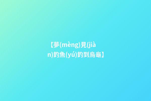 【夢(mèng)見(jiàn)釣魚(yú)釣到烏龜】