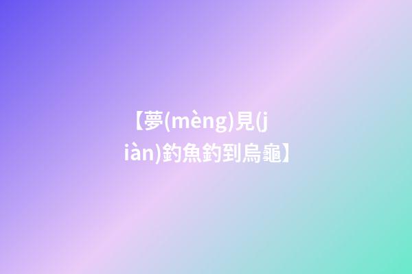 【夢(mèng)見(jiàn)釣魚釣到烏龜】