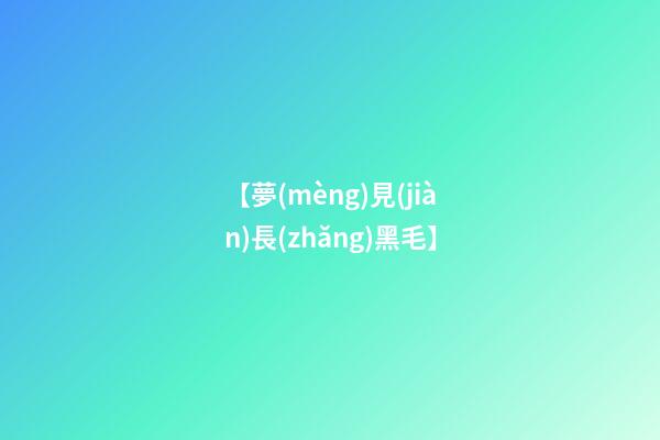 【夢(mèng)見(jiàn)長(zhǎng)黑毛】