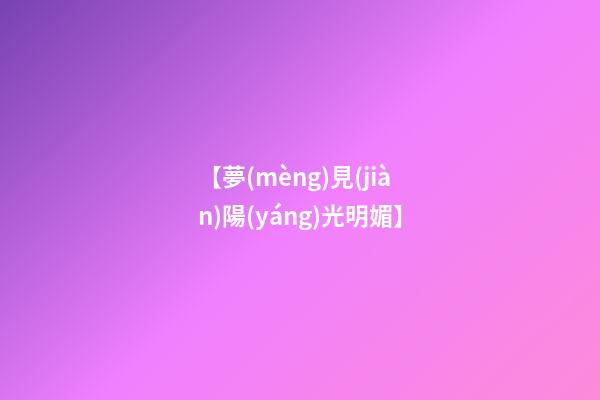 【夢(mèng)見(jiàn)陽(yáng)光明媚】