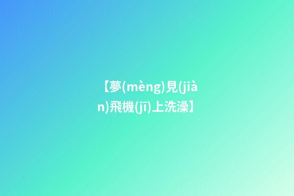 【夢(mèng)見(jiàn)飛機(jī)上洗澡】