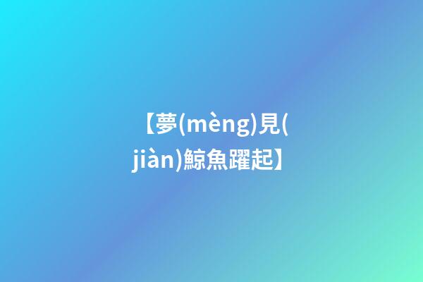 【夢(mèng)見(jiàn)鯨魚躍起】