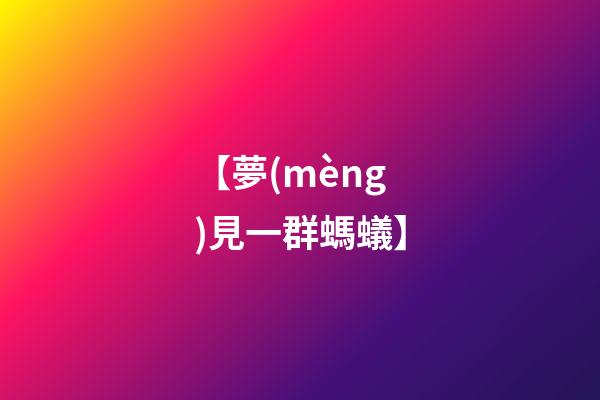 【夢(mèng)見一群螞蟻】