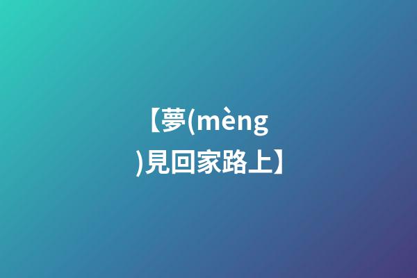 【夢(mèng)見回家路上】