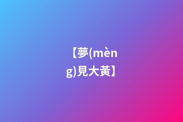 【夢(mèng)見大黃】