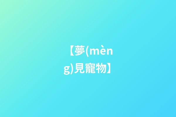 【夢(mèng)見寵物】